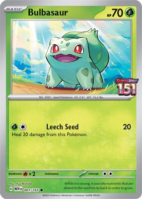 Bulbasaur - 001/165 (Best Buy Exclusive) card from Miscellaneous Cards & Products