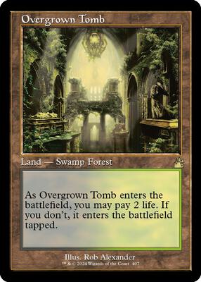 Overgrown Tomb (Retro Frame) card from Ravnica Remastered