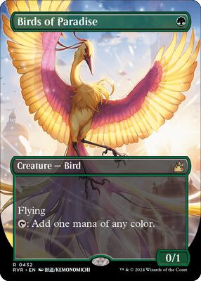 Birds of Paradise (Anime Borderless) card from Ravnica Remastered