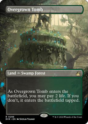 Overgrown Tomb (Borderless) card from Ravnica Remastered