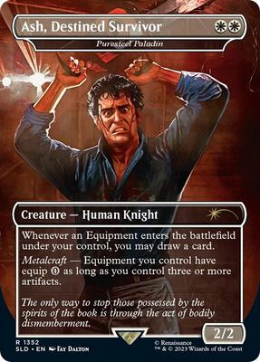 Ash, Destined Survivor - Puresteel Paladin card from Secret Lair Drop Series