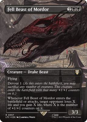 Fell Beast of Mordor (Borderless) (Surge Foil) card from Commander: The Lord of the Rings: Tales of Middle-earth