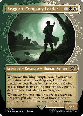 Aragorn, Company Leader (Showcase) (Surge Foil) card from Universes Beyond: The Lord of the Rings: Tales of Middle-earth