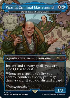 Vizzini, Criminal Mastermind - Baral, Chief of Compliance card from Secret Lair Drop Series
