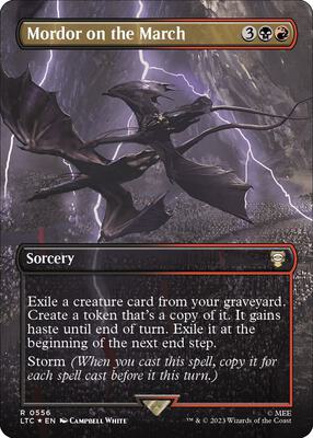 Mordor on the March (Borderless) (Surge Foil) card from Commander: The Lord of the Rings: Tales of Middle-earth
