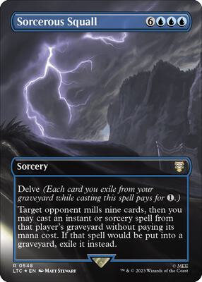 Sorcerous Squall (Borderless) (Surge Foil) card from Commander: The Lord of the Rings: Tales of Middle-earth