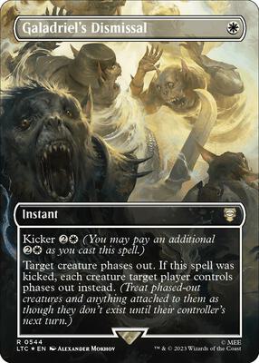 Galadriel's Dismissal (Borderless) (Surge Foil) card from Commander: The Lord of the Rings: Tales of Middle-earth