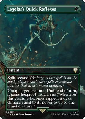 Legolas's Quick Reflexes (Borderless) (Surge Foil) card from Commander: The Lord of the Rings: Tales of Middle-earth