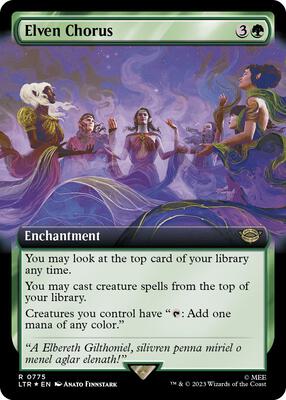Elven Chorus (Extended Art) (Surge Foil) card from Universes Beyond: The Lord of the Rings: Tales of Middle-earth
