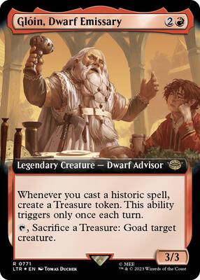 Gloin, Dwarf Emissary (Extended Art) (Surge Foil) card from Universes Beyond: The Lord of the Rings: Tales of Middle-earth