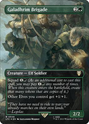 Galadhrim Brigade (Borderless) (Surge Foil) card from Commander: The Lord of the Rings: Tales of Middle-earth