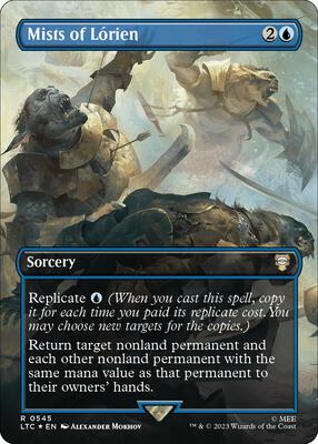 Mists of Lorien (Borderless) (Surge Foil) card from Commander: The Lord of the Rings: Tales of Middle-earth