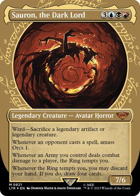 Sauron, the Dark Lord (Showcase) (Surge Foil) card from Universes Beyond: The Lord of the Rings: Tales of Middle-earth