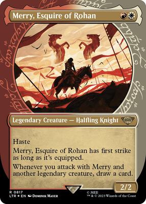 Merry, Esquire of Rohan (Showcase) (Surge Foil) card from Universes Beyond: The Lord of the Rings: Tales of Middle-earth