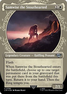 Samwise the Stouthearted (Showcase) (Surge Foil) card from Universes Beyond: The Lord of the Rings: Tales of Middle-earth