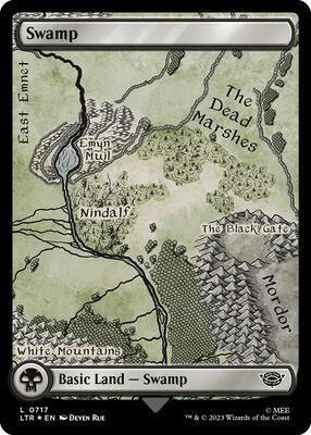 Swamp (0717) (Surge Foil) card from Universes Beyond: The Lord of the Rings: Tales of Middle-earth