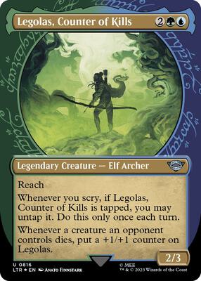 Legolas, Counter of Kills (Showcase) (Surge Foil) card from Universes Beyond: The Lord of the Rings: Tales of Middle-earth