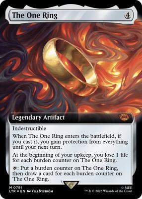 The One Ring (Extended Art) (Surge Foil) card from Universes Beyond: The Lord of the Rings: Tales of Middle-earth