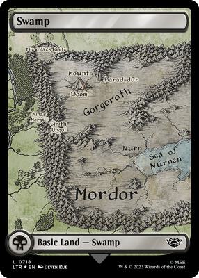 Swamp (0718) (Surge Foil) card from Universes Beyond: The Lord of the Rings: Tales of Middle-earth