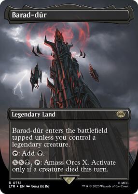 Barad-dur (0751) (Borderless) (Surge Foil) card from Universes Beyond: The Lord of the Rings: Tales of Middle-earth