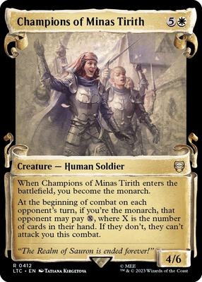Champions of Minas Tirith (Showcase Scrolls) card from Commander: The Lord of the Rings: Tales of Middle-earth