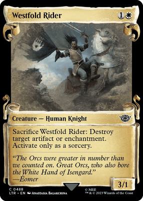 Westfold Rider (Showcase Scrolls) card from Universes Beyond: The Lord of the Rings: Tales of Middle-earth