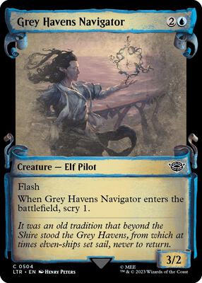 Grey Havens Navigator (Showcase Scrolls) card from Universes Beyond: The Lord of the Rings: Tales of Middle-earth