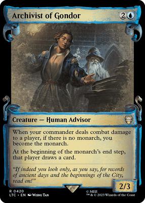 Archivist of Gondor (Showcase Scrolls) card from Commander: The Lord of the Rings: Tales of Middle-earth