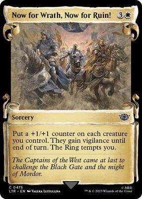 Now for Wrath, Now for Ruin! (Showcase Scrolls) card from Universes Beyond: The Lord of the Rings: Tales of Middle-earth