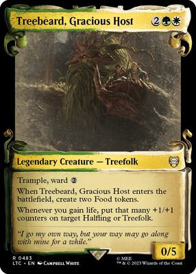 Treebeard, Gracious Host (Showcase Scrolls) card from Commander: The Lord of the Rings: Tales of Middle-earth
