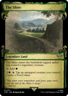 The Shire (Showcase Scrolls) card from Universes Beyond: The Lord of the Rings: Tales of Middle-earth