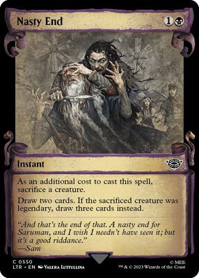 Nasty End (Showcase Scrolls) card from Universes Beyond: The Lord of the Rings: Tales of Middle-earth