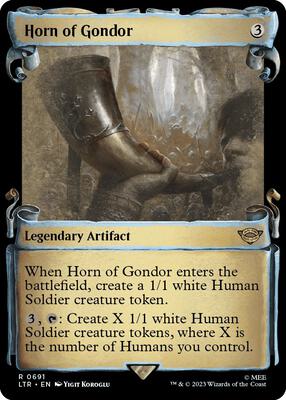 Horn of Gondor (Showcase Scrolls) card from Universes Beyond: The Lord of the Rings: Tales of Middle-earth