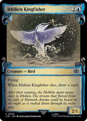 Ithilien Kingfisher (Showcase Scrolls) card from Universes Beyond: The Lord of the Rings: Tales of Middle-earth