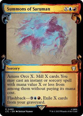 Summons of Saruman (Showcase Scrolls) card from Commander: The Lord of the Rings: Tales of Middle-earth