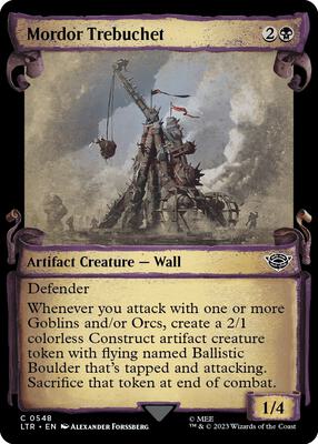 Mordor Trebuchet (Showcase Scrolls) card from Universes Beyond: The Lord of the Rings: Tales of Middle-earth