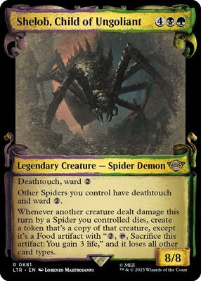 Shelob, Child of Ungoliant (Showcase Scrolls) card from Universes Beyond: The Lord of the Rings: Tales of Middle-earth