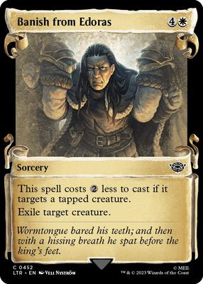 Banish from Edoras (Showcase Scrolls) card from Universes Beyond: The Lord of the Rings: Tales of Middle-earth