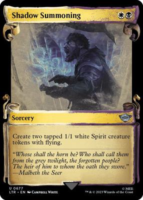 Shadow Summoning (Showcase Scrolls) card from Universes Beyond: The Lord of the Rings: Tales of Middle-earth