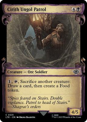 Cirith Ungol Patrol (Showcase Scrolls) card from Universes Beyond: The Lord of the Rings: Tales of Middle-earth
