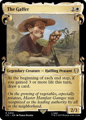 The Gaffer (Showcase Scrolls) card from Commander: The Lord of the Rings: Tales of Middle-earth