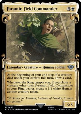 Faramir, Field Commander (Showcase Scrolls) card from Universes Beyond: The Lord of the Rings: Tales of Middle-earth