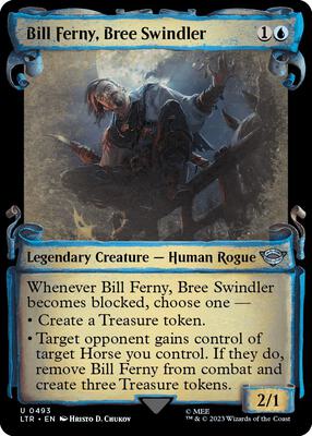 Bill Ferny, Bree Swindler (Showcase Scrolls) card from Universes Beyond: The Lord of the Rings: Tales of Middle-earth