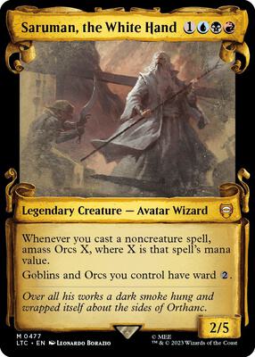 Saruman, the White Hand (Showcase Scrolls) card from Commander: The Lord of the Rings: Tales of Middle-earth