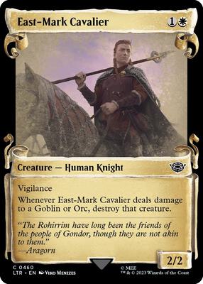 East-Mark Cavalier (Showcase Scrolls) card from Universes Beyond: The Lord of the Rings: Tales of Middle-earth