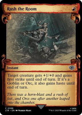 Rush the Room (Showcase Scrolls) card from Universes Beyond: The Lord of the Rings: Tales of Middle-earth