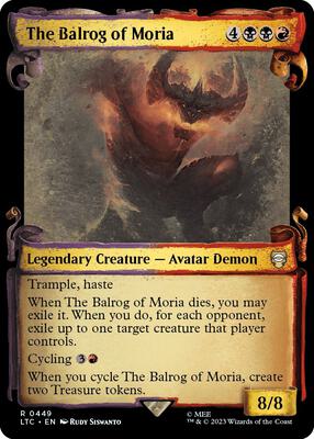 The Balrog of Moria (Showcase Scrolls) card from Commander: The Lord of the Rings: Tales of Middle-earth