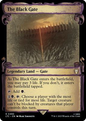 The Black Gate (Showcase Scrolls) card from Commander: The Lord of the Rings: Tales of Middle-earth