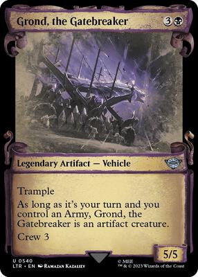 Grond, the Gatebreaker (Showcase Scrolls) card from Universes Beyond: The Lord of the Rings: Tales of Middle-earth
