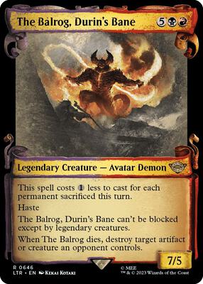 The Balrog, Durin's Bane (Showcase Scrolls) card from Universes Beyond: The Lord of the Rings: Tales of Middle-earth